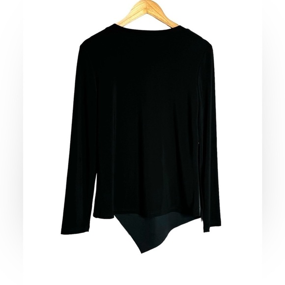 Joseph Ribkoff Faux Leather Tunic Size 10 Asymmetrical Zip Open Hem Long Sleeve - Picture 5 of 8